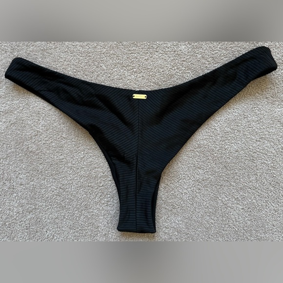 Beach Bunny - Sydney Tango Bottom - Black Shiny Wide Rib - XL NWT - Picture 3 of 6